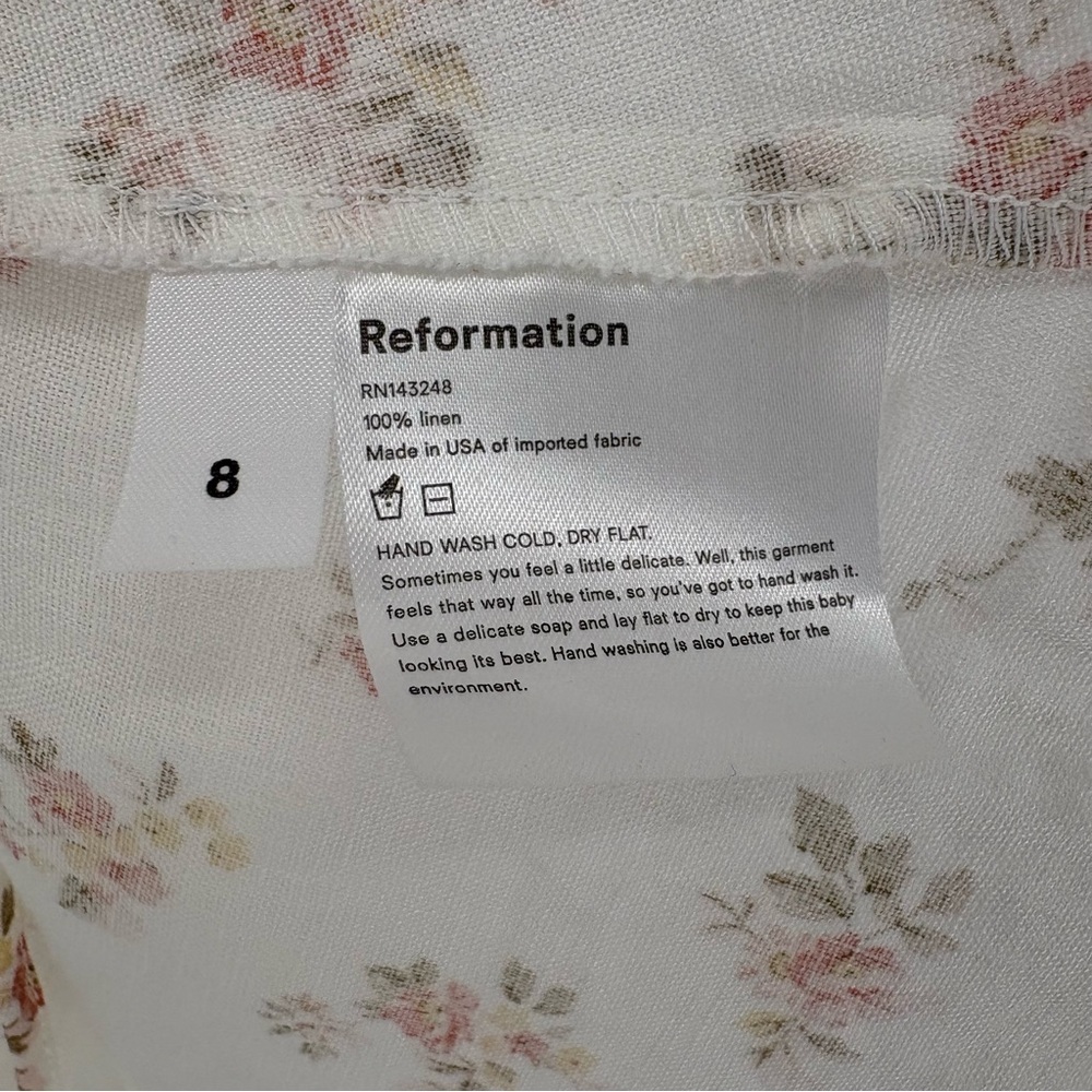 Reformation Pink Floral Off-Shoulder Mini Dress - Picture 9 of 9